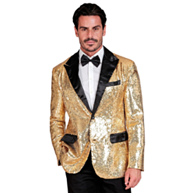 Skinnende Pailletjakke Guld