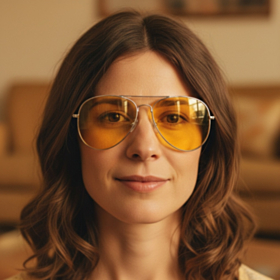 70'er Aviator Briller Gul