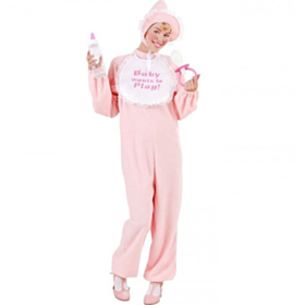 Lyserød Voksenbaby Kostume