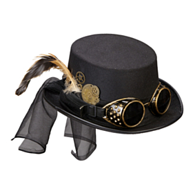 Steampunk hat m. Briller