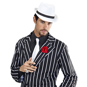 Fedora Gangsterhat Hvid