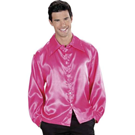 Pink Satin Skjorte