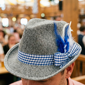 Tyrolerhat Med Fjer Blå