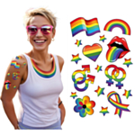 Pride Regnbue Falske Tatoveringer