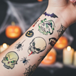 Skræmmende Halloween Falske Tatoveringer