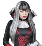 Vampyr Paryk Sort/Grå