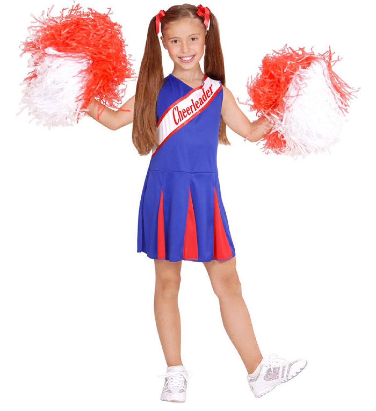 Sag med uret Ekstremt vigtigt Cheerleader Blå/Rød Børnekostume kostume