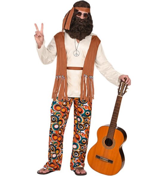 Et bestemt Forbløffe damper Mandlig Hippie Kostume