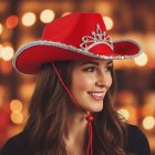Tiara Cowboyhat Rød