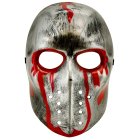 Blodig Hockeymaske Sølv/Rød