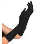 Lange Plisséhandsker Sort