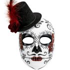 Dia de los Muertos Maske Sort/Rød