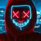 Purge LED Maske Lyseblå/Rød