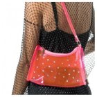 Transparent Plast Taske Med Rhinsten Pink
