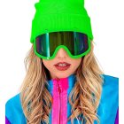 80'er Retro Skibriller Neongrøn