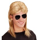 80'er Mullet Paryk & Briller Blond