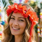 Hawaii Blomsterkranse Rød