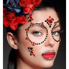 Dia de los Muertos Ansigtssmykker Rød/Sort