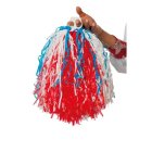 Cheerleader Pompom Rød/Hvid/Blå