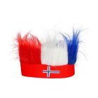 Norge Supporterhat Med Hår Rød/Blå