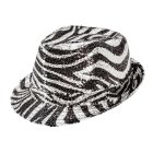 Zebrastribet Fedora Hat Sølv