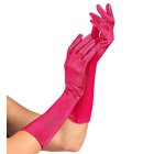 Lange Satinhandsker Pink