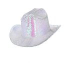 Paillet Cowboy Hat Iriserende Hvid