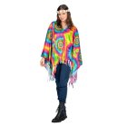 Multifarvet Hippie Tie Dye Poncho Kostume