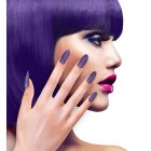 Glitter Negle Lilla