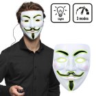 Anonymous LED Maske Hvid