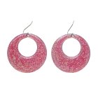 60'er Glitter Øreringe Pink