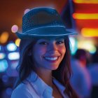 Paillet LED Fedora Blå