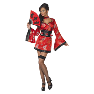 Rød Orientalsk Kostume