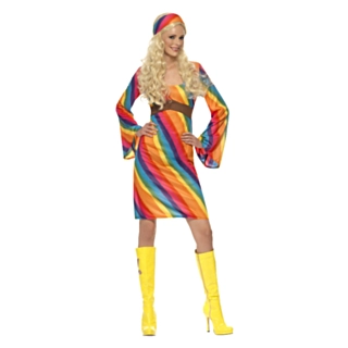 Regnbue Hippie Kostume