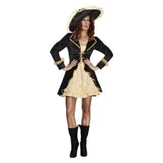 Sort Piratkaptajn Kostume