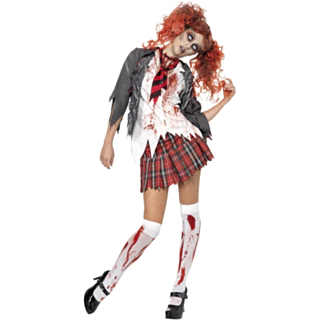 Zombie Skolepige Kostume