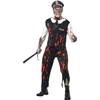 Zombie Politimand Kostume