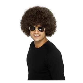 Stor Funky 70'er Afroparyk Brun