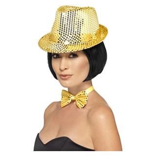 Paillet Trilby Hat Guld