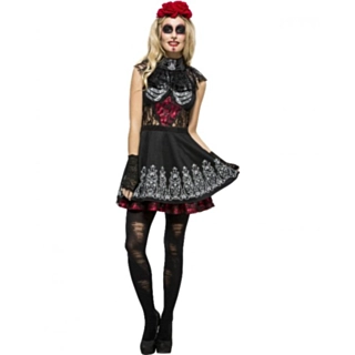 Day of the Dead Kjole Sort