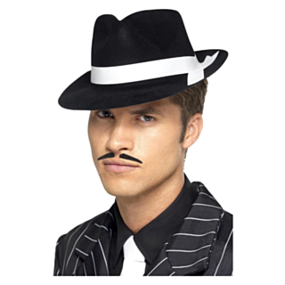 Gangsterhat Sort/Hvid
