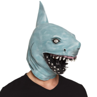 Haj Latex Maske Blågrå