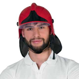 Brandmand Hjelm Rød/Sort