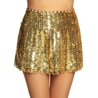 Paillet Mini Nederdel Guld