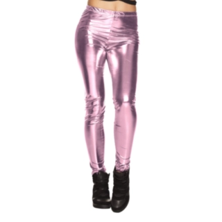 Metalliske Disko Leggings Lyserød
