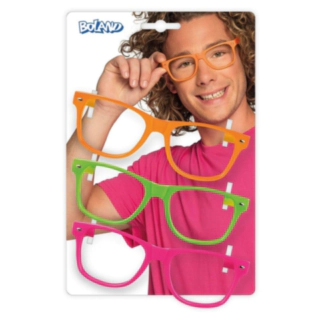 90'er Partybriller Pink/Grøn/Orange