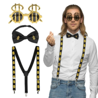 Dollar Party Outfit Guld/Sort