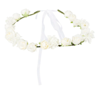 Hvid Blomsterkrans Hårbånd