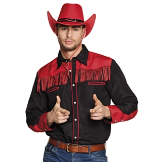 Western Cowboy Skjorte Rød/Sort