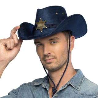 Tennesse Suede Cowboyhat Mørkeblå